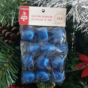 [EATON'S] Vintage Blue Thread Christmas Ornaments